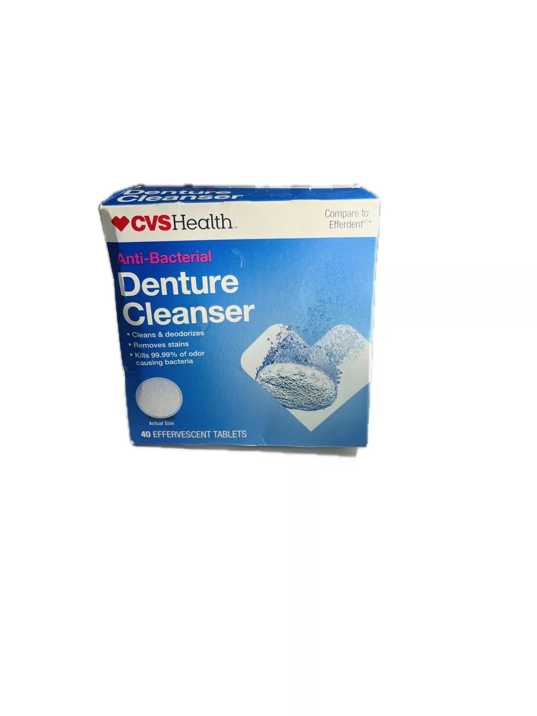 CVS Health Anti-Bacterial Denture Cleanser~40 Each Effervescent Tablets Exp11/25