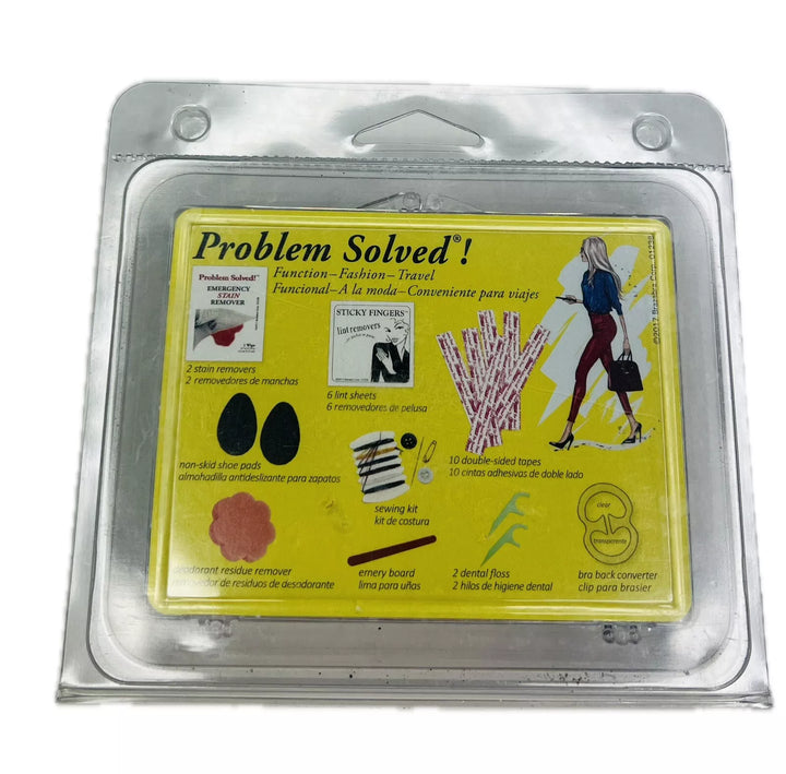 Problem Solved! Emergency Travel Kit Sewing, Stain Remover, Floss, Bra Converter