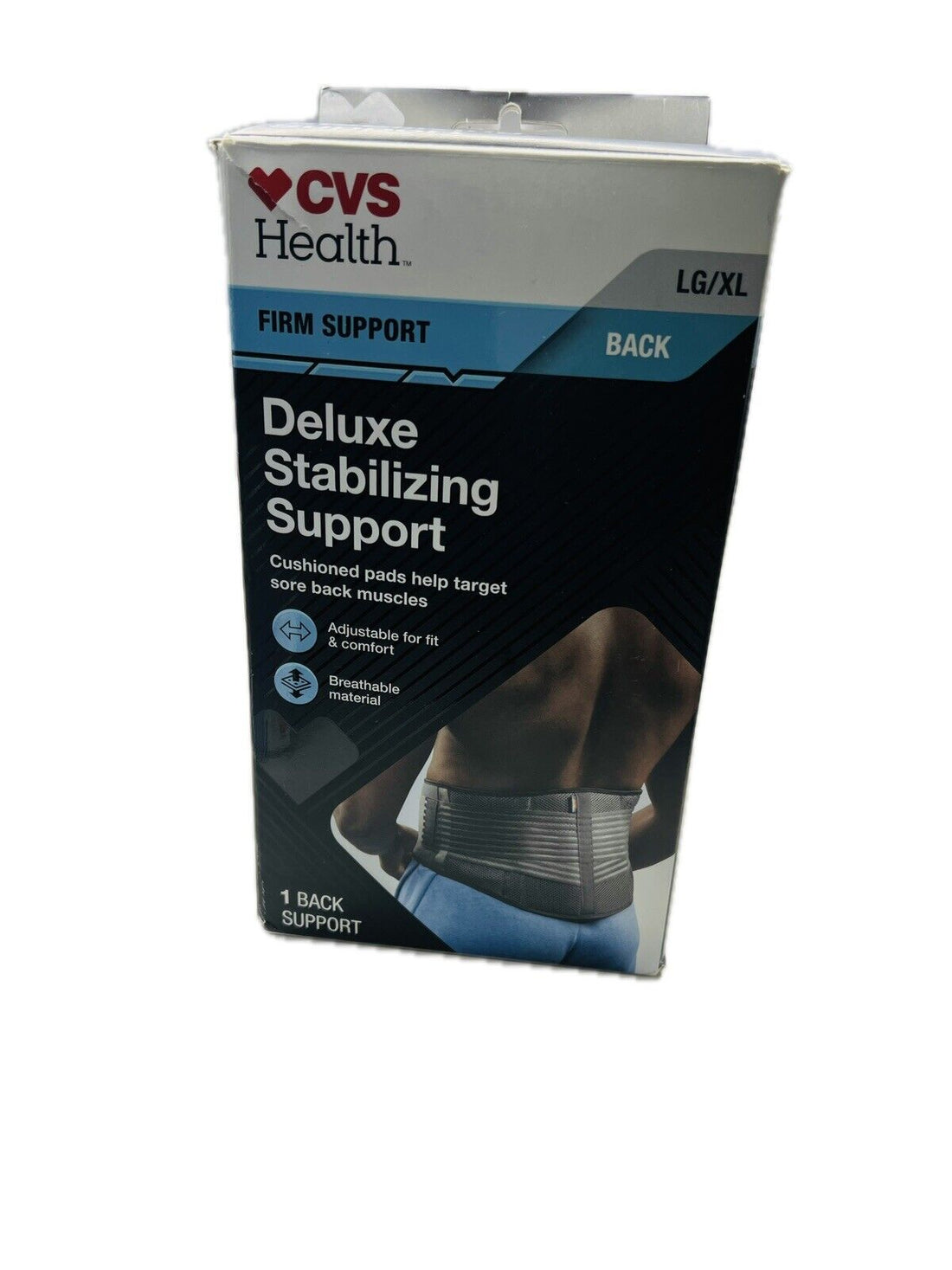 CVS Health, Firm Support Back Deluxe Stabilizing Support: Size LG/XL And SM/MED