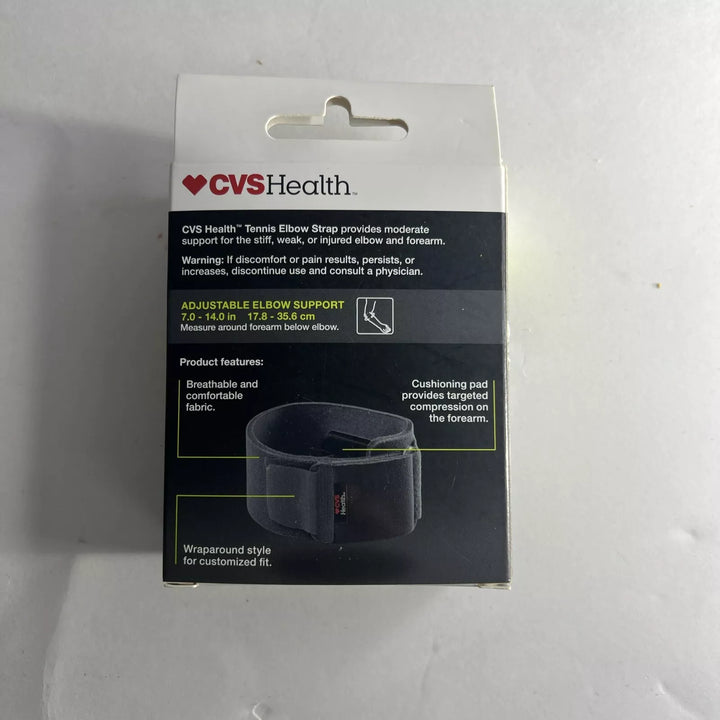 CVS Health Moderate Support Tennis Elbow Strap One Size Color Grey NEW