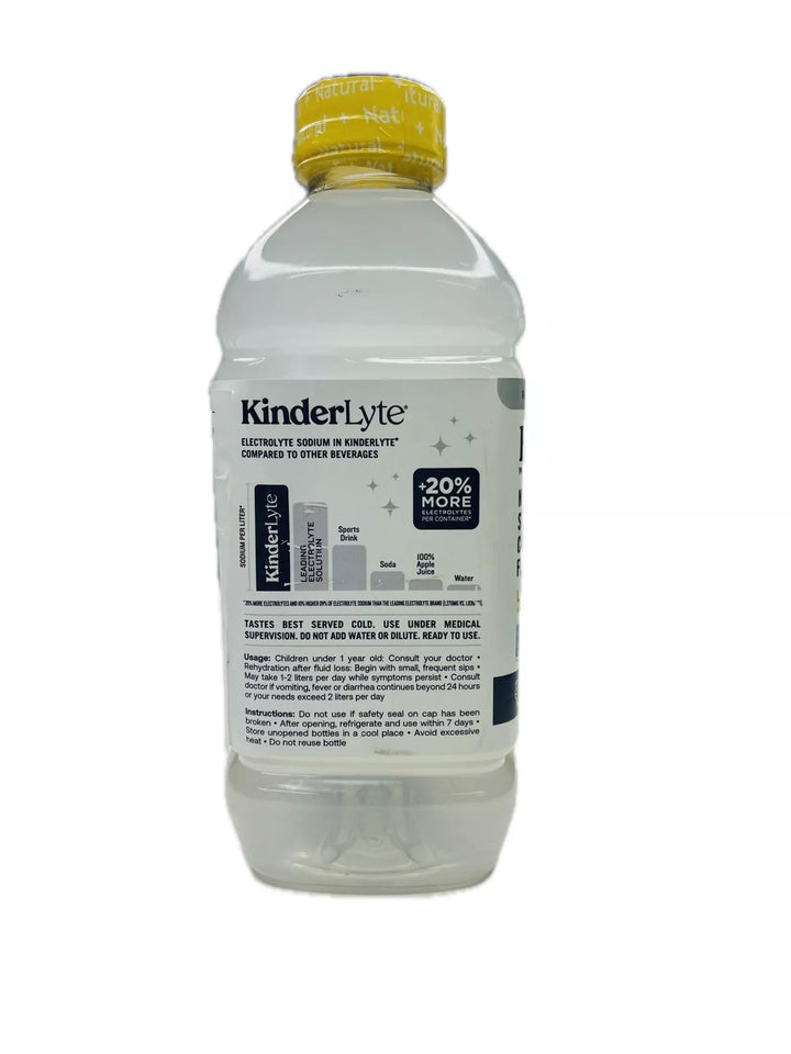 KinderLyte Natural Oral Electrolyte Solution Lemon, 33.8 fl oz Bottle EXP07/25