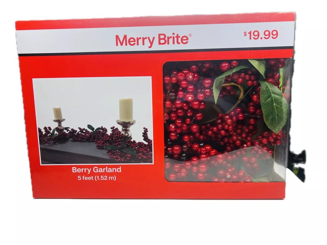 Merry Brite Red Berry Garland - Brand New