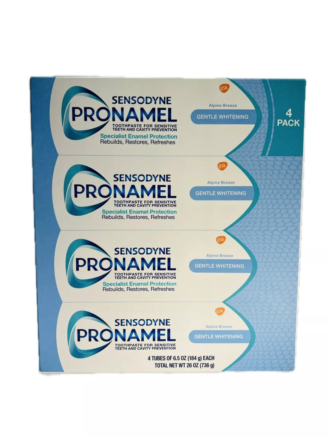 Sensodyne Pronamel Gentle Teeth Whitening Enamel Toothpaste (4 Pack)