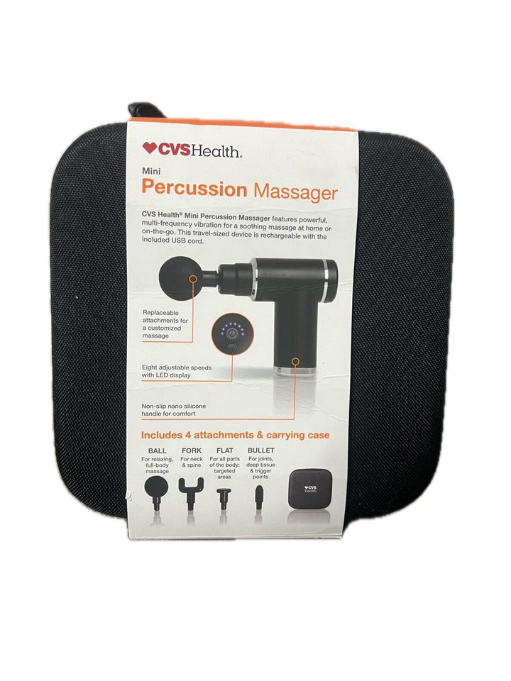 CVS Mini Percussion Massager With 8 Attachment’s Portable Massage Therapy