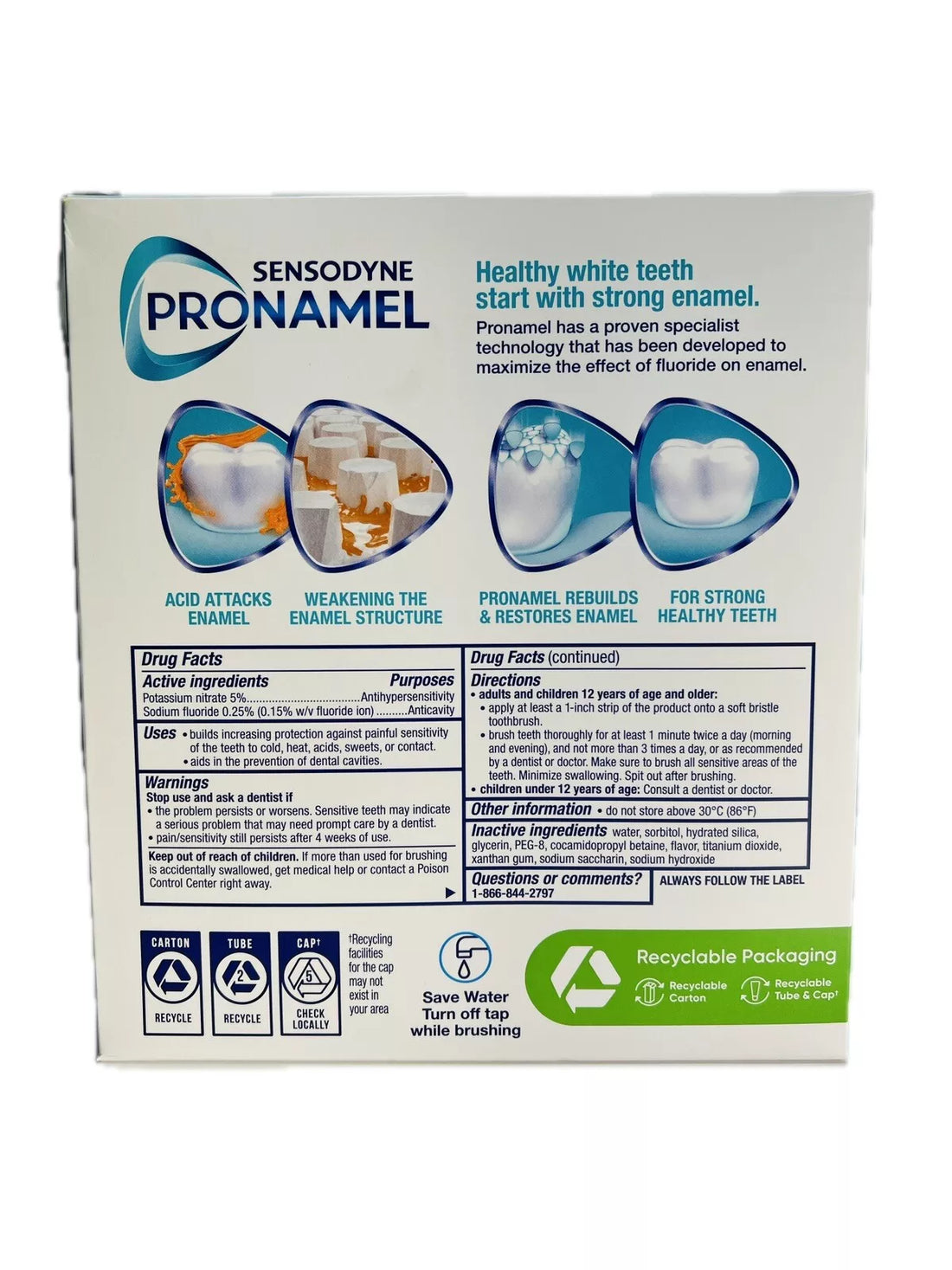 Sensodyne Pronamel Gentle Teeth Whitening Enamel Toothpaste (4 Pack)