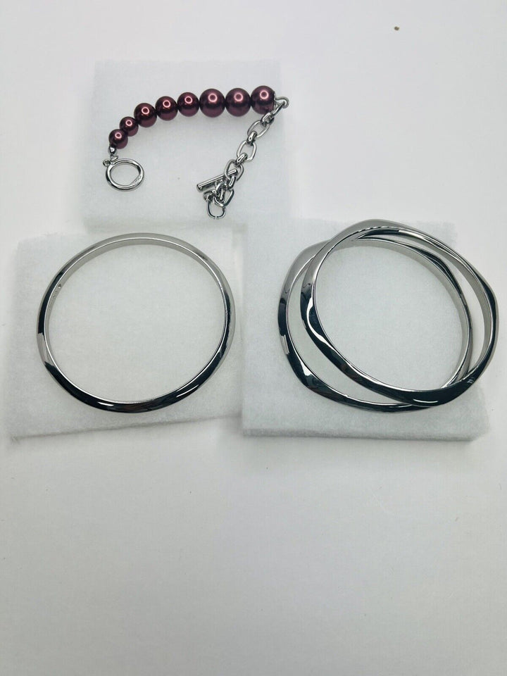 3 different Shapes of Women's Bracelets Silver Susan Graver Brand .