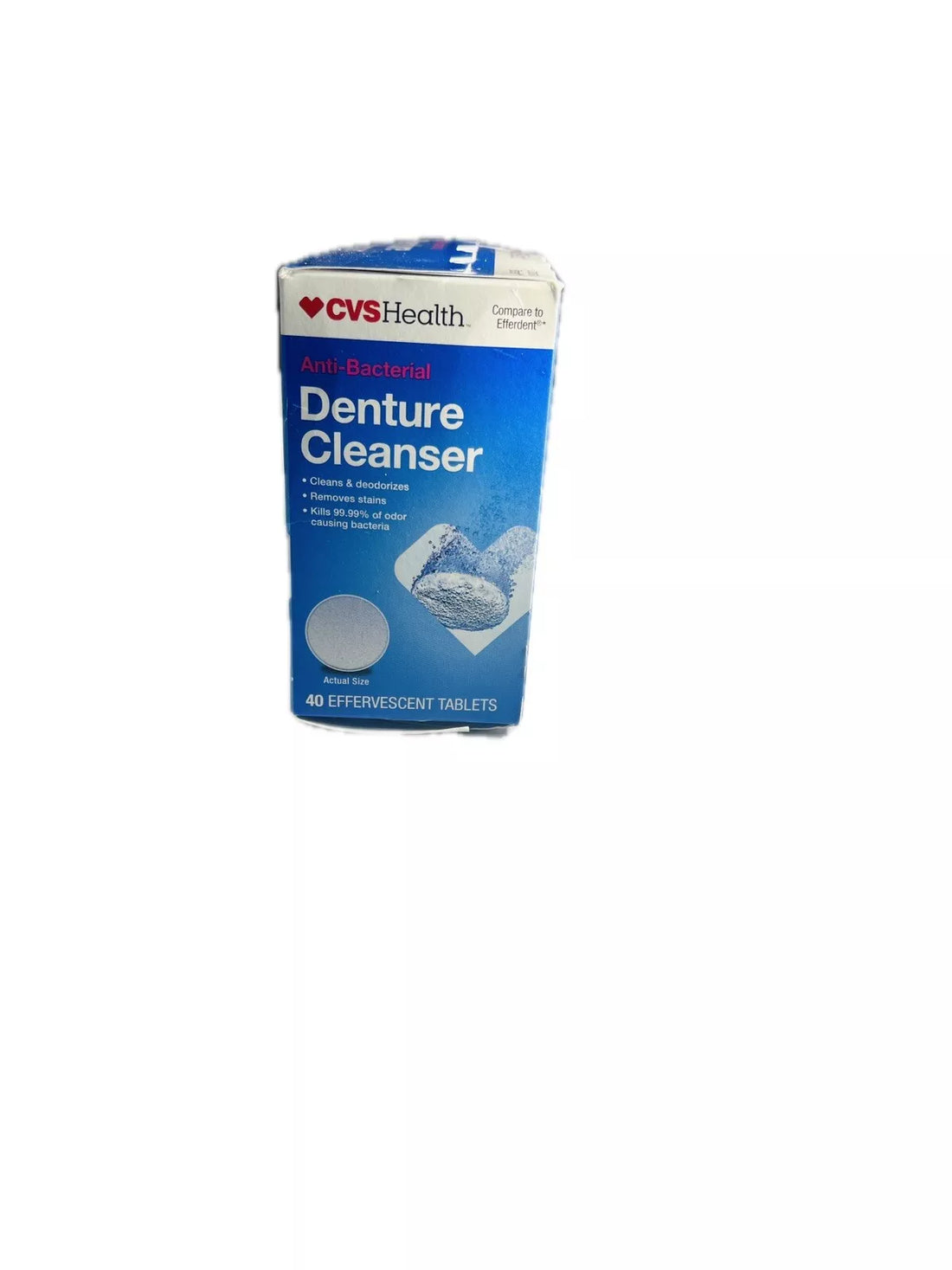 CVS Health Anti-Bacterial Denture Cleanser~40 Each Effervescent Tablets Exp11/25