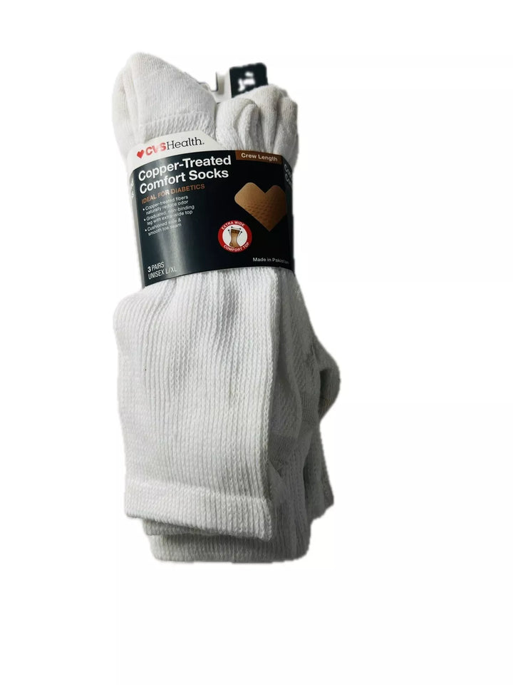 NEW-Most Comfortable Socks I Ever Owned-Copper Infused SuperSoft Unisex 3pr L/XL