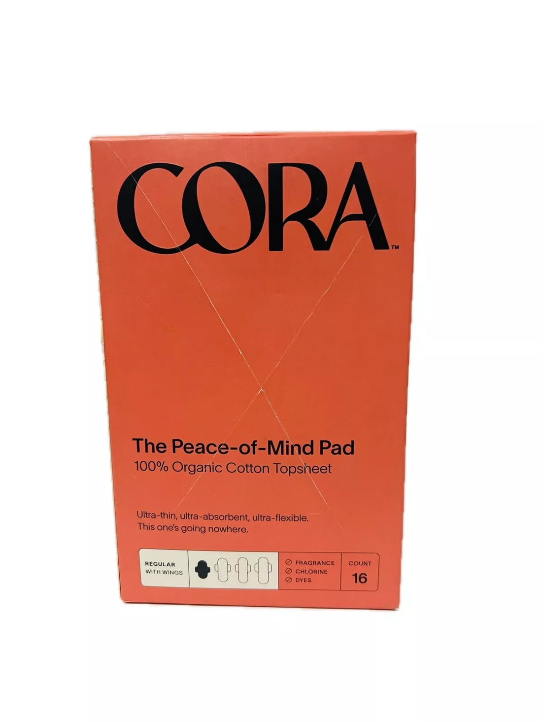 Cora Organic Cotton Topsheet Pads, Unscented, Regular Absorbency (16 Count)