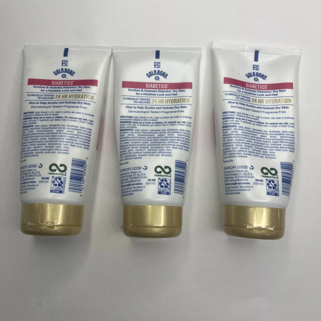 Gold Bond Ultimate Diabetics Dry Skin Relief Lotion Moisturizer Lot Of 3