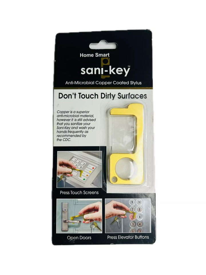 Lot 2 Home Smart Sani-Key Anti-Microbial Copper Coated Stylus, Key Ring Ornament