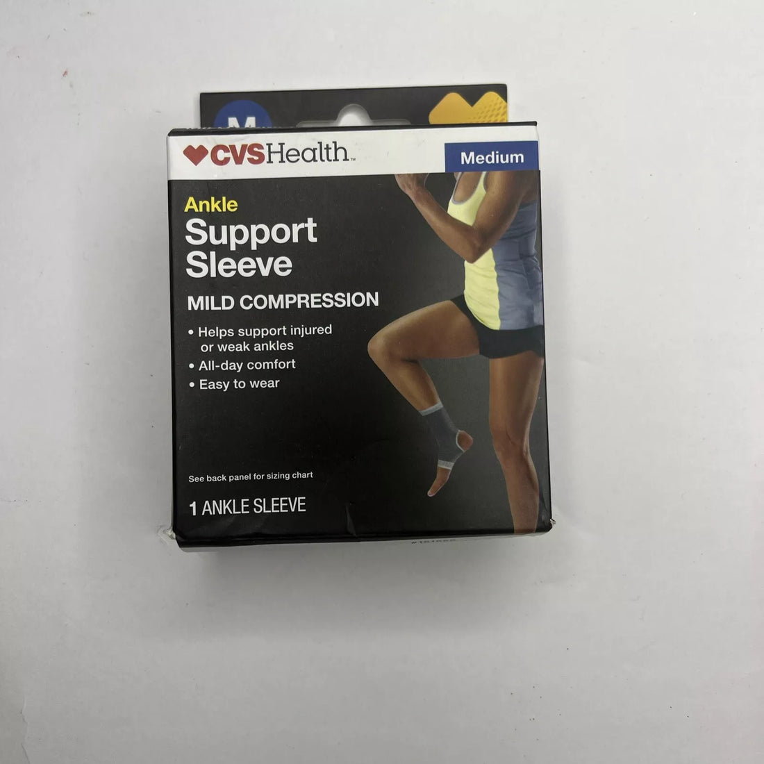 CVS Health Ankle Support Sleeve Mild Compression Medium GRAY