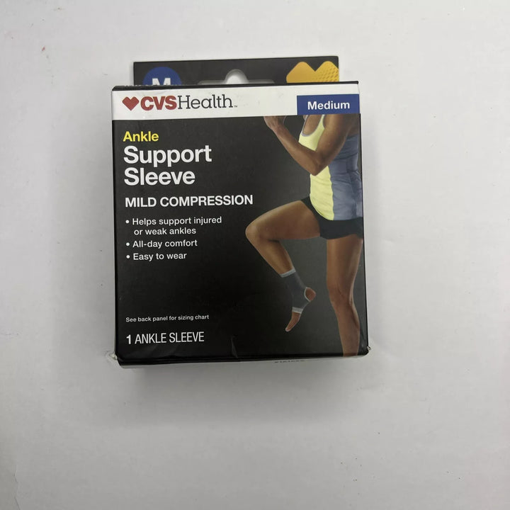 CVS Health Ankle Support Sleeve Mild Compression Medium GRAY